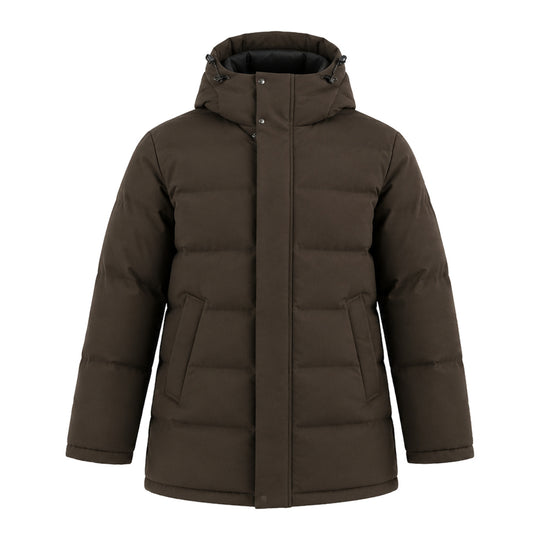 HèSKIMO Piumino Uomo Parka Trapuntato con Cappuccio - Marrone