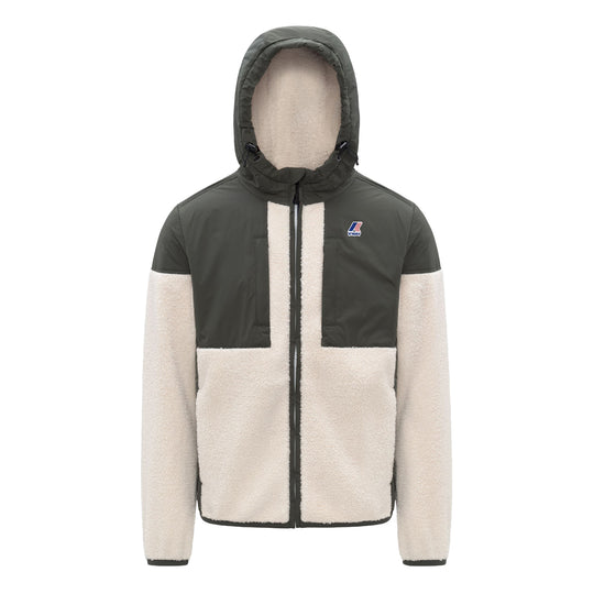 K-WAY Fleecevest met rits SAMSON 4.0 ORSETTO - Crème/Groen