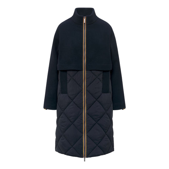 K-WAY Cappotto tre quarti Donna MINDY WOOL NYLON WARM - Blu