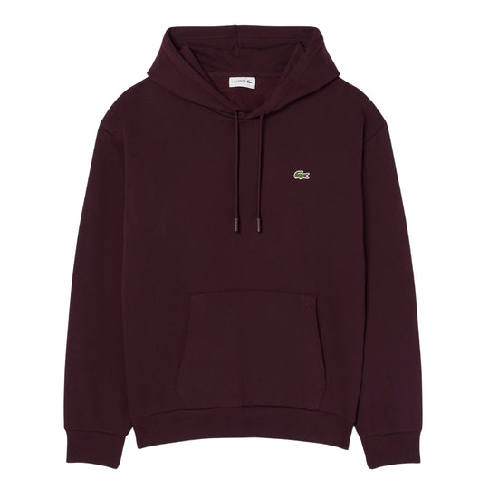 LACOSTE Felpa Uomo con cappuccio in tessuto felpato - Bordeaux