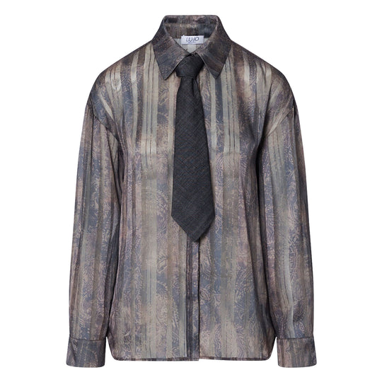 LIU-JO DENIM Camicia Donna con stampa digitale - Marrone