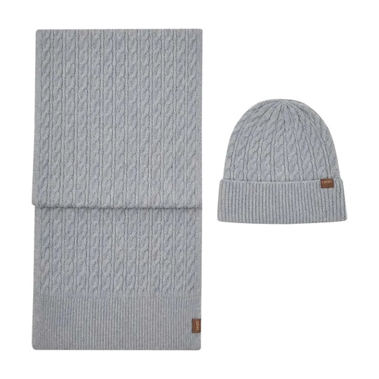 LIU-JO SOFT Women's Matching Set, Hat and Scarf - Heather Gray