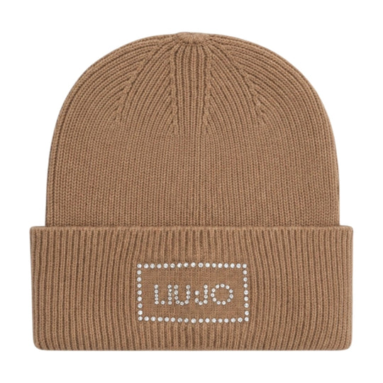 LIU-JO SOFT BEANIE LOGO STRASS Hat - Camel