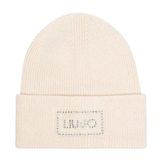 LIU-JO SOFT BEANIE LOGO STRASS Hat - Cream