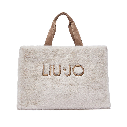 LIU-JO SOFT Grote damestas van teddy - Boter