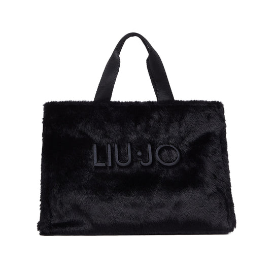 LIU-JO SOFT Grote damesdraagtas van teddy - Zwart