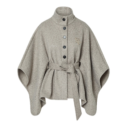 LIU-JO SOFT Women's Poncho with Belt - Gray