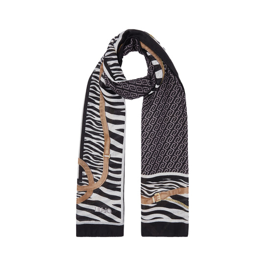 LIU-JO SOFT Damesstola met dierenprint en bandjes - Dierenprint