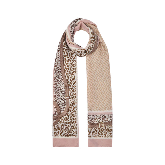 LIU-JO SOFT Stola Donna con Motivo Animalier e Stampa Cinturini - Rosa