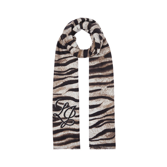 LIU-JO SOFT Damesstola met zebradierenprint van imitatiebont - Kameel