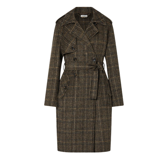 LIU-JO WHITE Cappotto lungo Donna in lana - Cammello Multicolore