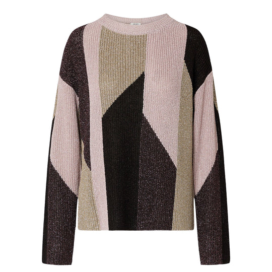 LIU-JO WHITE Maglia Donna con intarsi lamé - Lilla/Multicolore