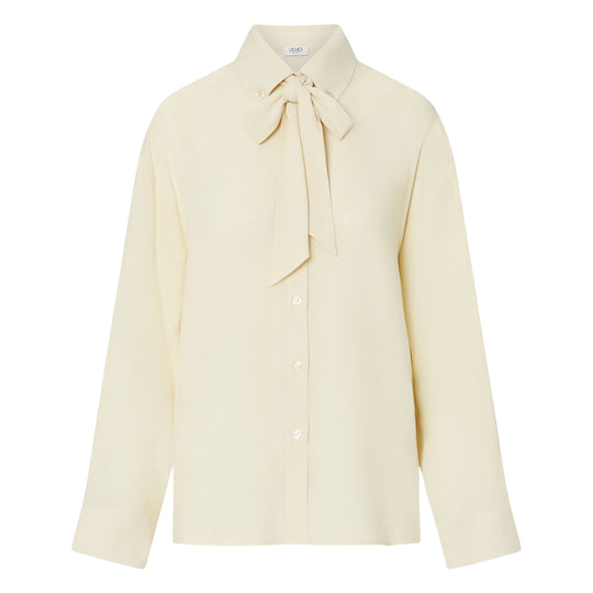 LIU-JO WHITE Camicia Donna con fiocco - Panna