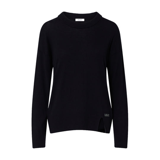 LIU-JO WHITE Pullover aus Wollmischung - Schwarz