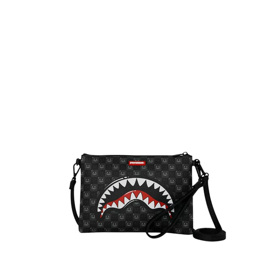 SPRAYGROUND Pochette SHARKS IN PARIS WTF BUBBLY BLACK CHECK CROSSOVER - Nero