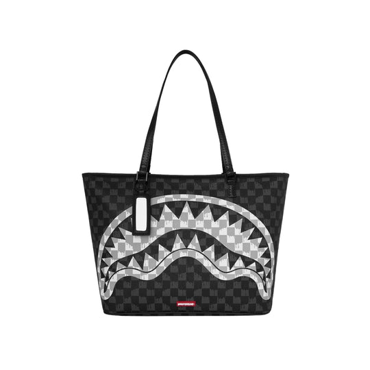 SPRAYGROUND Borsa BLACK AND WHITE DRIP CHECK SHARK - Nero/Bianco