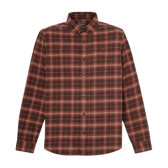 TIMBERLAND Camicia Uomo Regular a Quadri in Flanella - Marrone/ Rosso