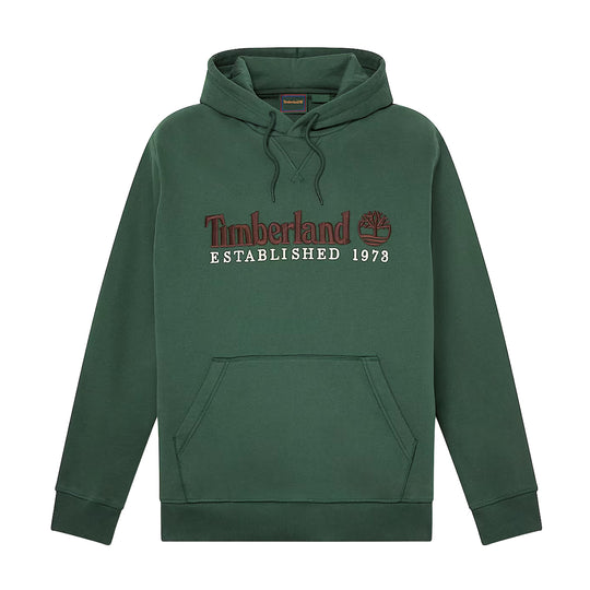 TIMBERLAND Men's Sweatshirt with Embroidered Established 1973 Logo - Dark Green
