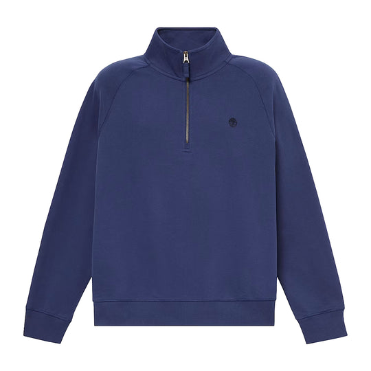 TIMBERLAND EXETER RIVER 1/4-Zip Sweatshirt with Embroidered Logo - Light Blue