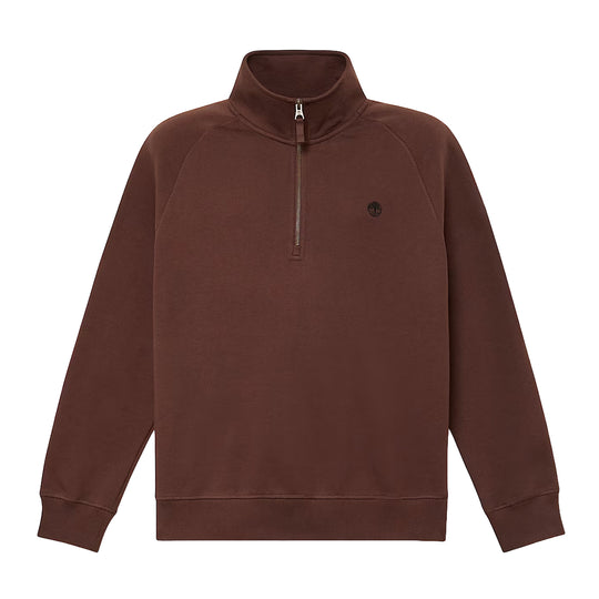 TIMBERLAND EXETER RIVER 1/4-Zip Sweatshirt with Embroidered Logo - Brown