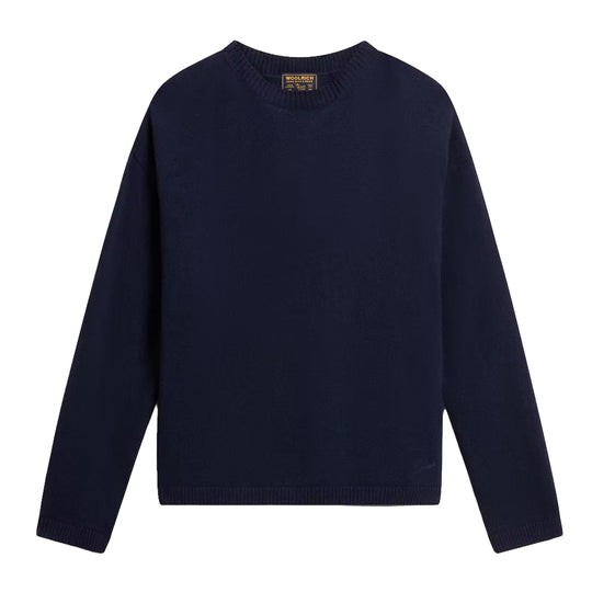 WOOLRICH Maglione Girocollo Donna in misto Lana e Cashmere - Blu