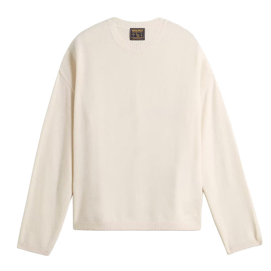 WOOLRICH Maglione Girocollo Donna in misto Lana e Cashmere - Avorio