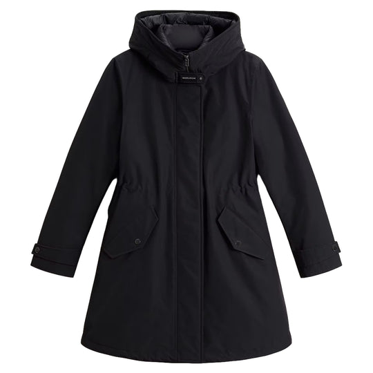 WOOLRICH Parka Donna 3 in 1 in RAMAR CLOTH - Nero