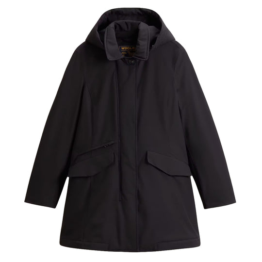 WOOLRICH Giubbino Donna in Light Stretch con cappuccio rimovibile - Nero