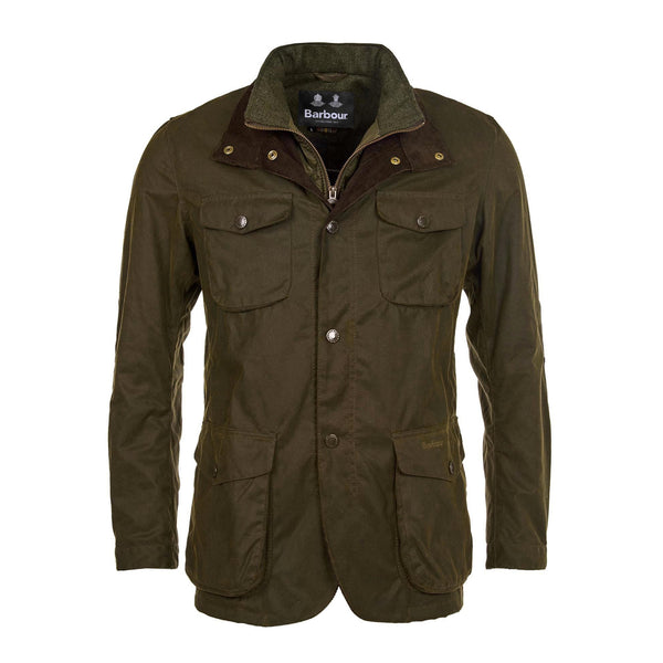 Barbour Ogston Waxed Olive Green Jacket on Brubaker Store