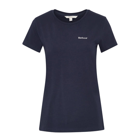 Dames-T-shirt Barbour Logo Saltford Donkerblauw