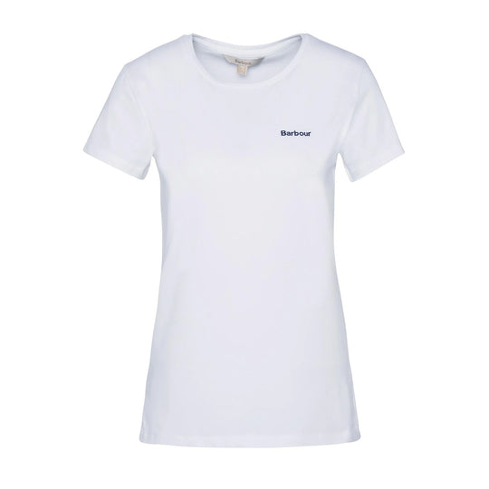 Dames-T-shirt Barbour Logo Saltford Wit