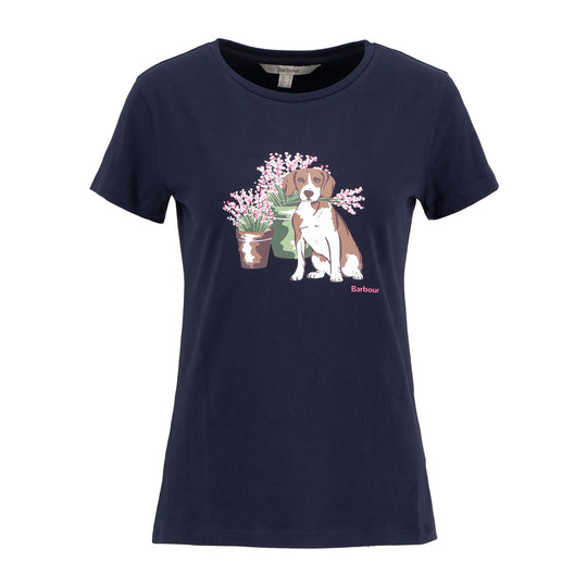 Dames T-shirt Barbour Bowland Donkerblauw