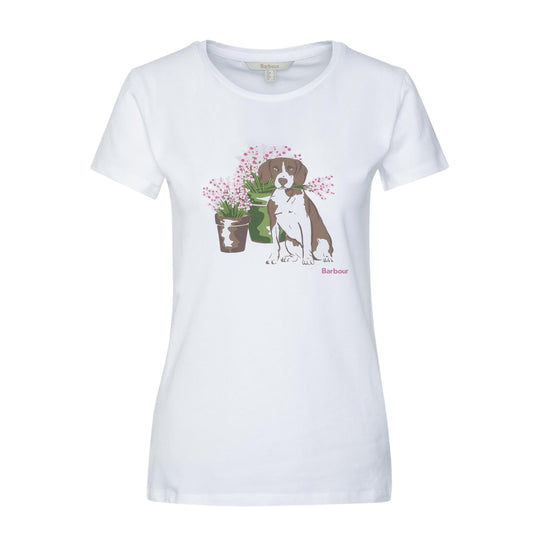 Dames T-shirt Barbour Bowland Wit