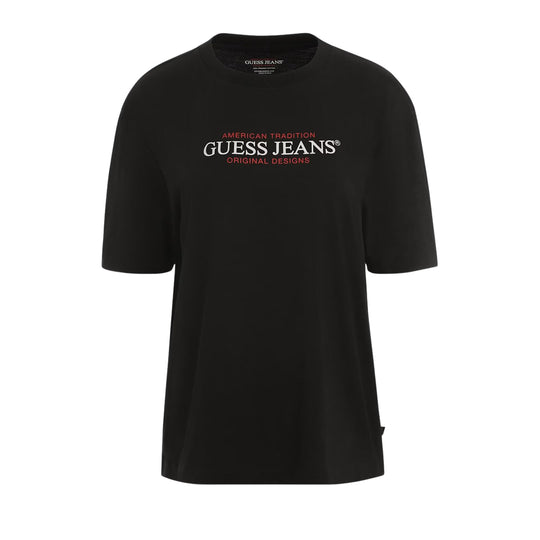 Dames T-shirt Guess American Tradition Zwart