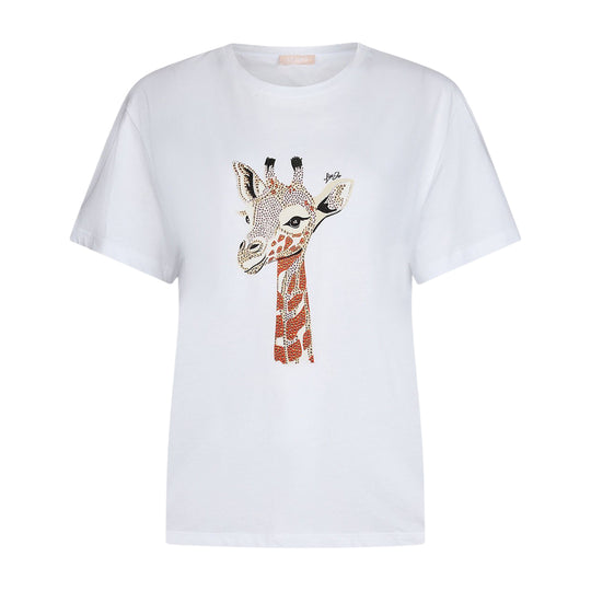 T-shirt Dames Liu-Jo Giraffeprint Wit