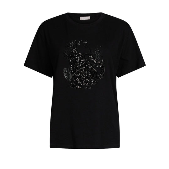 T-shirt Dames Liu-Jo Panterprint Zwart