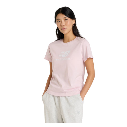 Dames T-shirt New Balance Logo Roze