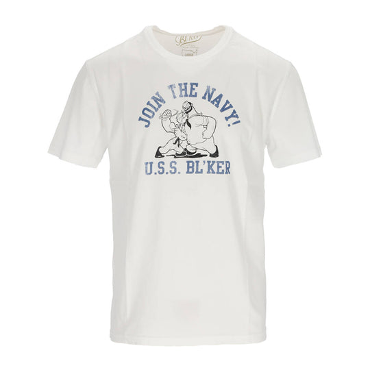 Herren T-Shirt Bl'Ker Join The Navy Popey Weiß