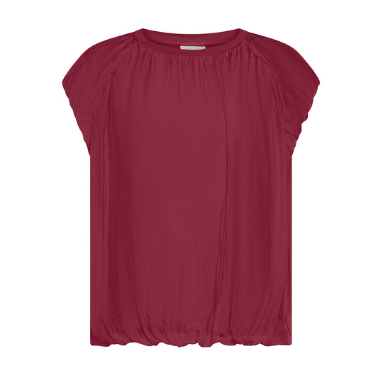 Damen-T-Shirt Deha Aus Leichter Baumwolle Mit Seidenschichten Bordeaux