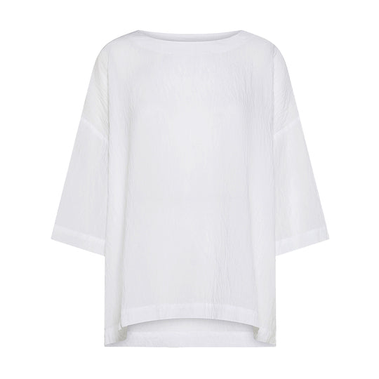 Damen-T-Shirt Deha Weit mit Knittereffekt Weiß