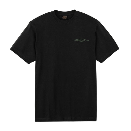 Heren T-shirt Filson S/S Scenic Graphic Gewassen Zwart