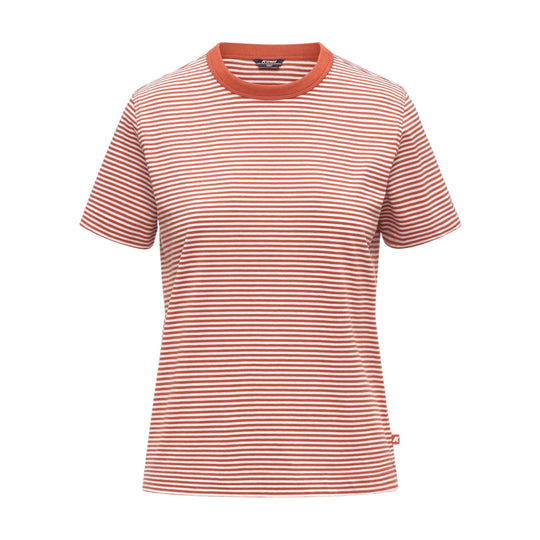 Women's K-Way Elodie Slimline Jersey T-Shirt White/Orange