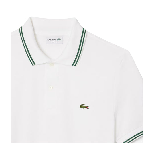 Polo Uomo Lacoste M/M Unita Regolare Bordino Bianco/Verde