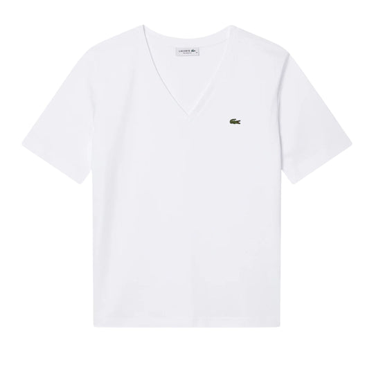 T-shirt Donna Lacoste Scollo V Bianco