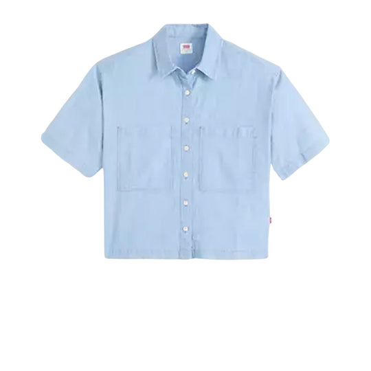 Camicia Donna Levi'S Accorciata Harlie A Maniche Corte Denim Chiaro