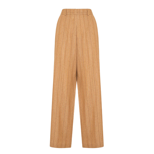 Damenhose Manila Grace Weite Hose Gestreift Keks