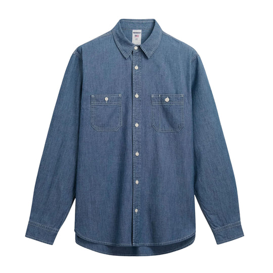 SEBAGO Camicia Uomo Sheetband Chambray - Blu Indico