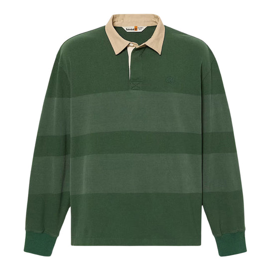 Polo Uomo Timberland Striped Rugby Verde/Beige