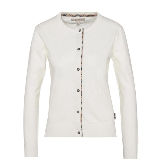Maglione Donna Barbour Bredon Bianco Panna / Hessian Tartan