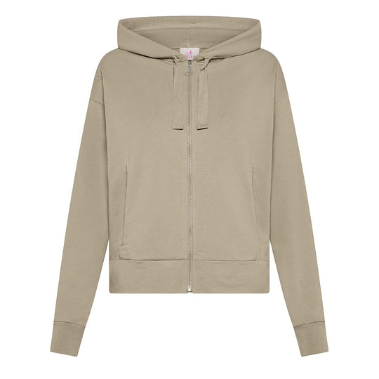 Felpa Donna Deha Con Cappuccio Full Zip Beige